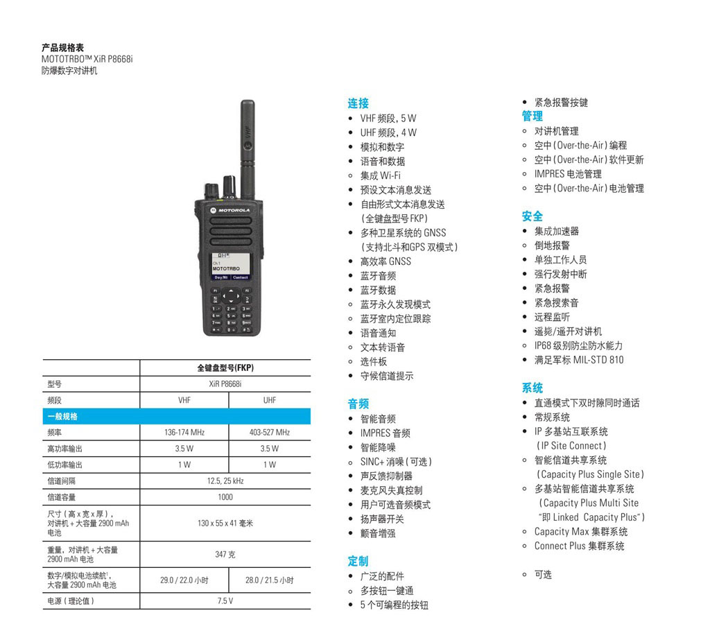 XiR P8668i 防爆數(shù)字對講機(jī)(圖2)